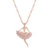 Korean Fashion Style Copper Microinlaid Zircon Ballet Girls Necklace Nhsc255223