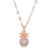 Korean Fashion Style Copper Microinlaid Zircon Pineapple Necklace Nhsc255224