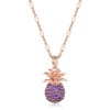 Korean Fashion Style Copper Microinlaid Zircon Pineapple Necklace Nhsc255224