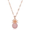 Korean Fashion Style Copper Microinlaid Zircon Pineapple Necklace Nhsc255224
