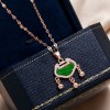 Korean Fashion Style Long Life Lock Copper Microinlaid Zircon Necklace  Nhsc255228