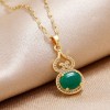 Korean Fashion Stylish Copper Microinlaid Zircon Gourd Bag Necklace Nhsc255231