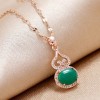 Korean Fashion Stylish Copper Microinlaid Zircon Gourd Bag Necklace Nhsc255231