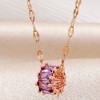 Fashion Copper Microinlaid Zircon Simple Circle Necklace Nhsc256402