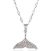 Korean Fashion Style Copper Microinlaid Zircon Fish Tail Personalized Necklace Nhsc256415