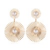 Fashion Metal Sunflower Exaggerated Earrings Nhsc258922