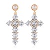 Fashion Metal Bright Gemstone Cross Exaggerated  Earrings Nhsc258923