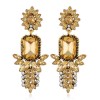 Fashion Metal Bright Gemstone Concise  Exaggerated  Earrings Nhsc258925