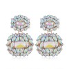 Fashion Metal Bright Gemstone Exaggerated Earrings Nhsc258927