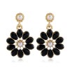 Korean Fashion Sweet Ol Daisy Flower Crystal Earrings Nhsc260323