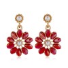 Korean Fashion Sweet Ol Daisy Flower Crystal Earrings Nhsc260323