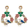 Korean Fashion  Sweet Ol Metal Concise Bird Flower Scent Earrings Nhsc260324