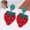 925 Silver Needle Korean Fashion Sweet Concise Fruit Strawberry Personality Earrings Nhsc260325