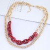 Fashion Metal Simple  Doublelayer Chain Necklace Nhsc260332