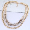 Fashion Metal Simple  Doublelayer Chain Necklace Nhsc260332