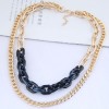 Fashion Metal Simple  Doublelayer Chain Necklace Nhsc260332
