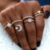 Fashion Metal Wild Threestar Sixpiece Ring Set  Nhsc261950
