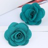New Fashion Pastoral Simple Fabric Rose Alloy Earrings For Women Nhsc264003