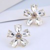 Korean Fashion Concise Luxurious Gemstone Flower Alloy Earrings Nhsc264007