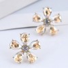Korean Fashion Concise Luxurious Gemstone Flower Alloy Earrings Nhsc264007