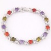 Copperplated Real Gold Graceful Sparkling Zircon  Bracelet Nhsc264712