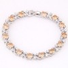 Copperplated Real Gold Graceful Sparkling Zircon  Bracelet Nhsc264712