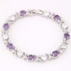 Copperplated Real Gold Graceful Sparkling Zircon  Bracelet Nhsc264712
