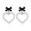 New Fashion Metal Simple Bow Love Pearl Earrings For Women Hotselling Nhsc266756