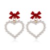 New Fashion Metal Simple Bow Love Pearl Earrings For Women Hotselling Nhsc266756