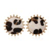 Fashion New Metal Simple Round Leopard Pattern Earrings For Women Nhsc266757