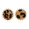 Fashion New Metal Simple Round Leopard Pattern Earrings For Women Nhsc266757