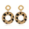 Fashion New Concise Circle Leopard Print Stud Earrings For Women Hotselling Nhsc266758