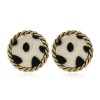 Fashion Metal Retro Round Leopard Print Earrings Nhsc272472
