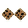 Fashion Metal Retro Round Leopard Print Earrings Nhsc272472