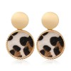 Fashion Metal Simple Round Leopard Pattern Earrings Nhsc272477