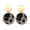 Fashion Metal Simple Round Leopard Pattern Earrings Nhsc272477