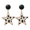 Fashion Metal Fivepointed Star Leopard Pattern Earrings Nhsc272480