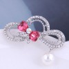 Korean Fashion Sweet Flashing Diamond Bow  Brooch Nhsc274484