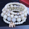 Bohemian Metal Elephant Pendant Multilayer Bracelet Nhsc284127