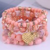 Bohemian Metal Peach Heart Multilayer Bracelet Nhsc284792