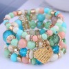Bohemian Metal Peach Heart Multilayer Bracelet Nhsc284792