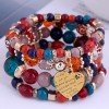 Bohemian Metal Peach Heart Multilayer Bracelet Nhsc284792