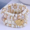 Bohemian Metal Peach Heart Multilayer Bracelet Nhsc284792