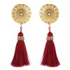 Fashion Metal Large Disc Tassel Earrings Nhsc289376