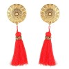 Fashion Metal Large Disc Tassel Earrings Nhsc289376