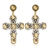 Fashion Concise Cross Gemstone Earrings Nhsc289515