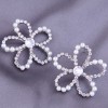 Korean Fashion Simple  Diamondstudded Pearl  Earrings Nhsc289978