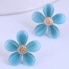 Korean Fashion Sweet Ol Opal Flower  Earrings Nhsc292190