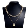 Fashion Metal Simple Love Doublelayer Chain Necklace Nhsc294737