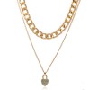 Fashion Metal Wild Love Lock Metal Double Chain Necklace Nhsc294743
